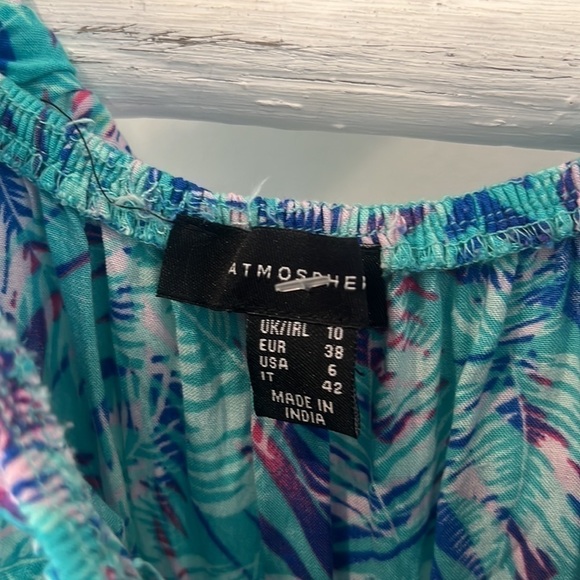 Atmosphere tropical palm off the shoulder ruffle romper size 6 - Picture 5 of 8